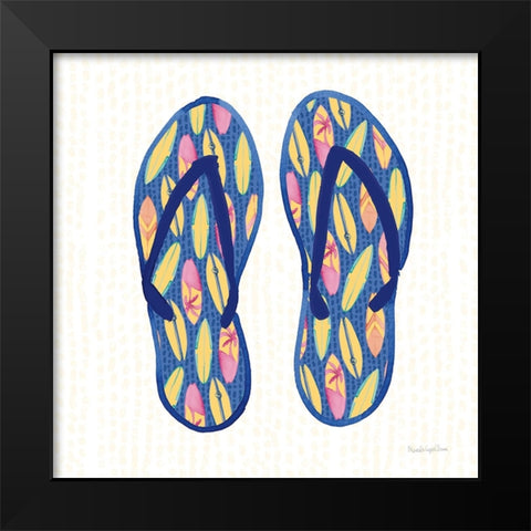 Laguna Flipflops III Black Modern Wood Framed Art Print by Charro, Mercedes Lopez
