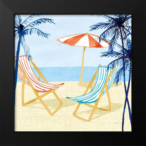 Laguna Lounging I Black Modern Wood Framed Art Print by Charro, Mercedes Lopez