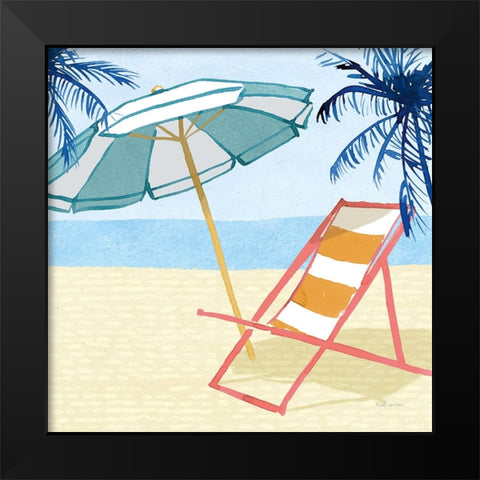 Laguna Lounging II Black Modern Wood Framed Art Print by Charro, Mercedes Lopez