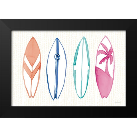 Laguna Surfboards I Black Modern Wood Framed Art Print by Charro, Mercedes Lopez