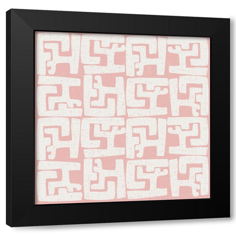 Kuba Play II Blush Black Modern Wood Framed Art Print by Warrick, Cheryl