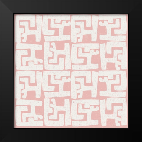 Kuba Play II Blush Black Modern Wood Framed Art Print by Warrick, Cheryl