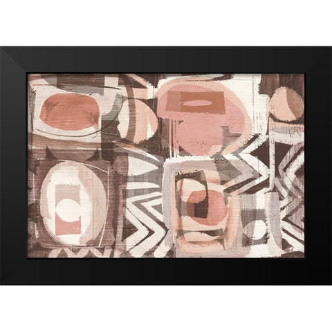 Graphic Abstract III Blush Black Modern Wood Framed Art Print by Wild Apple Portfolio