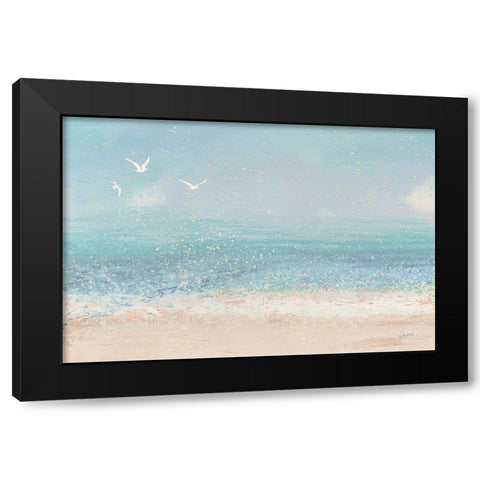 Splatter Beach I Neutral Black Modern Wood Framed Art Print by Wiens, James