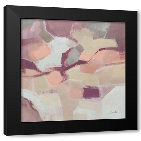 Mauve Facets Black Modern Wood Framed Art Print by Vassileva, Silvia