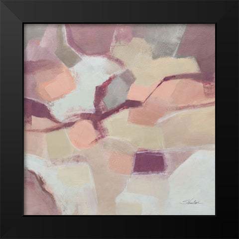 Mauve Facets Black Modern Wood Framed Art Print by Vassileva, Silvia