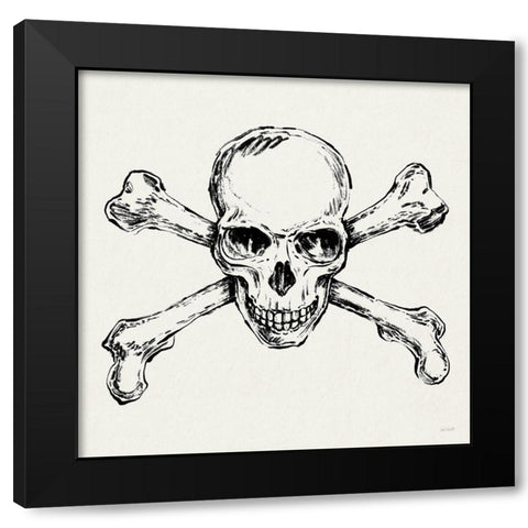 Skull and Crossbones I Black Modern Wood Framed Art Print by Tavoletti, Anne