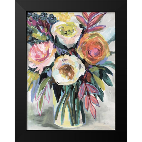 First Kiss Light Black Modern Wood Framed Art Print by Vertentes, Jeanette