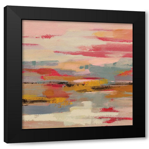 Magenta Hill II Black Modern Wood Framed Art Print with Double Matting by Vassileva, Silvia