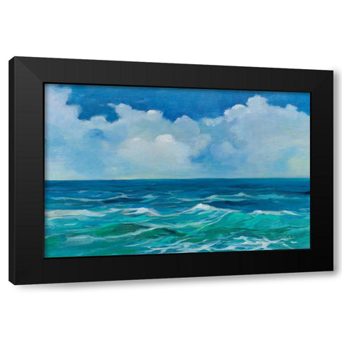 Emerald Wave Black Modern Wood Framed Art Print with Double Matting by Vassileva, Silvia