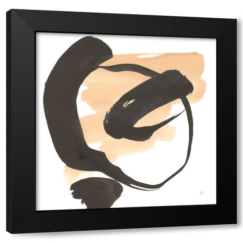 Black and Cream I Black Modern Wood Framed Art Print with Double Matting by Paschke, Chris