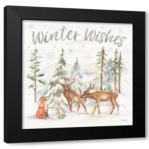 Winter Wonderland VII Black Modern Wood Framed Art Print with Double Matting by Vassileva, Silvia
