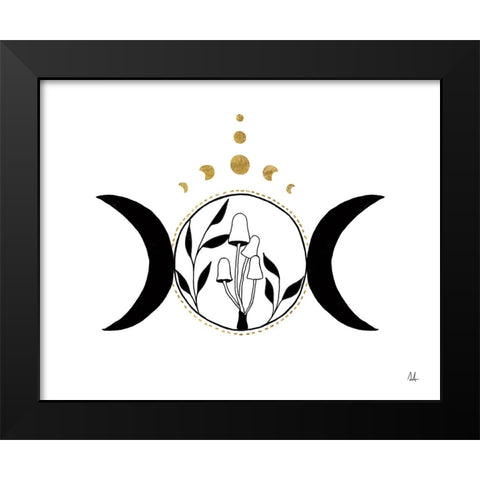 Mystical Mushrooms I Black Modern Wood Framed Art Print by Adams, Sarah