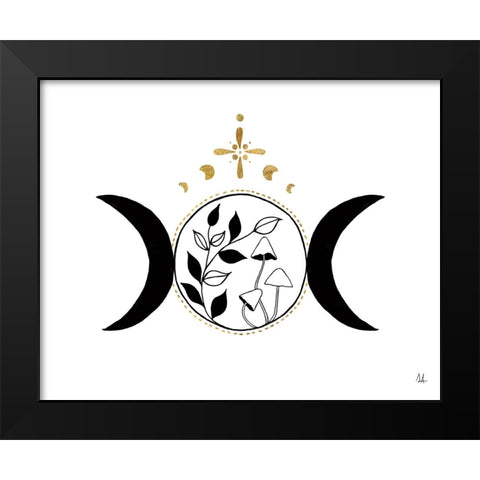 Mystical Mushrooms II Black Modern Wood Framed Art Print by Adams, Sarah