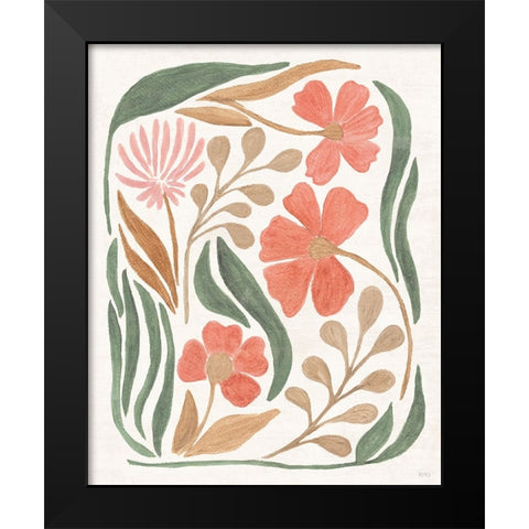 Floral Abstract I Black Modern Wood Framed Art Print by Charron, Veronique