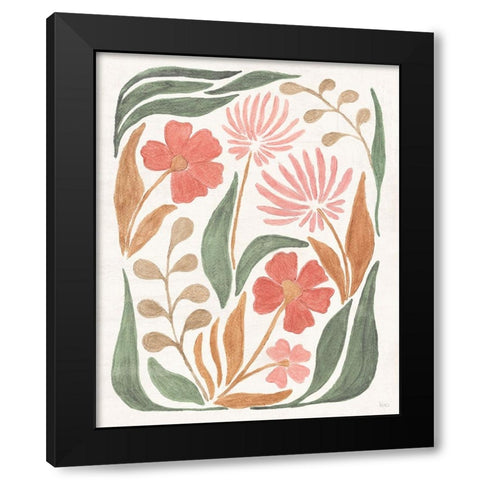 Floral Abstract II Black Modern Wood Framed Art Print with Double Matting by Charron, Veronique