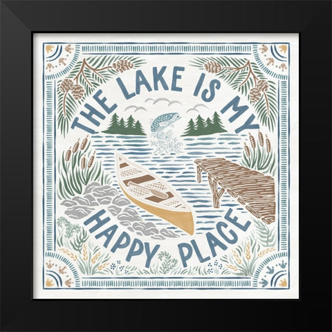 Lakeside Days III Black Modern Wood Framed Art Print by Marshall, Laura