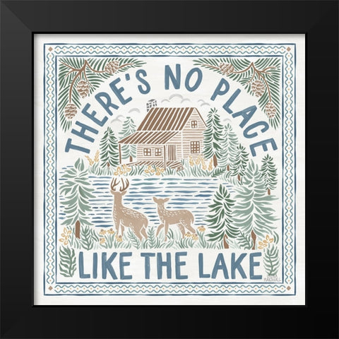 Lakeside Days V Black Modern Wood Framed Art Print by Marshall, Laura
