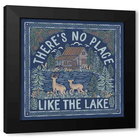 Lakeside Days V Blue Black Modern Wood Framed Art Print with Double Matting by Marshall, Laura
