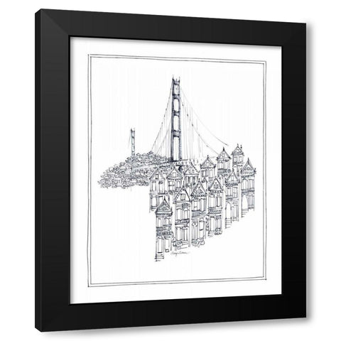 Golden Gate Black Modern Wood Framed Art Print with Double Matting by Tillmon, Avery