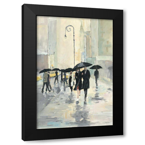 City in the Rain Black Modern Wood Framed Art Print by Tillmon, Avery