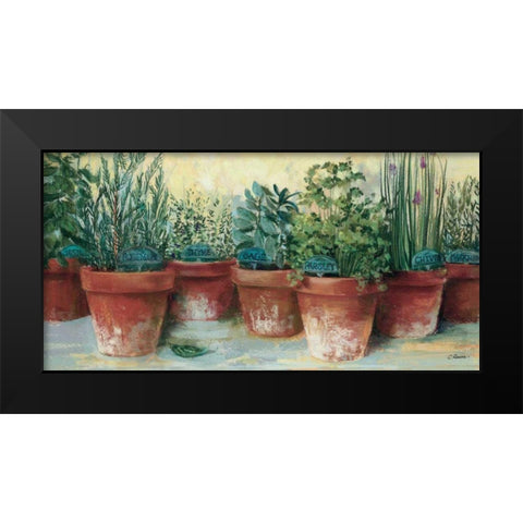 Potted Herbs II Black Modern Wood Framed Art Print by Rowan, Carol