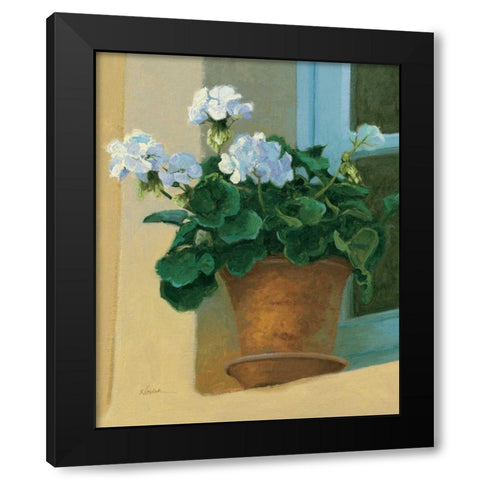 Creancey Geraniums I Black Modern Wood Framed Art Print by Novak, Shirley