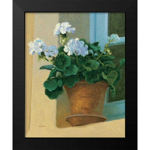 Creancey Geraniums I Black Modern Wood Framed Art Print by Novak, Shirley