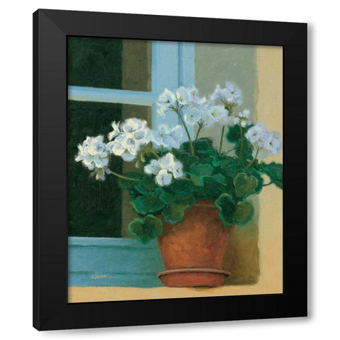 Creancey Geraniums II Black Modern Wood Framed Art Print by Novak, Shirley