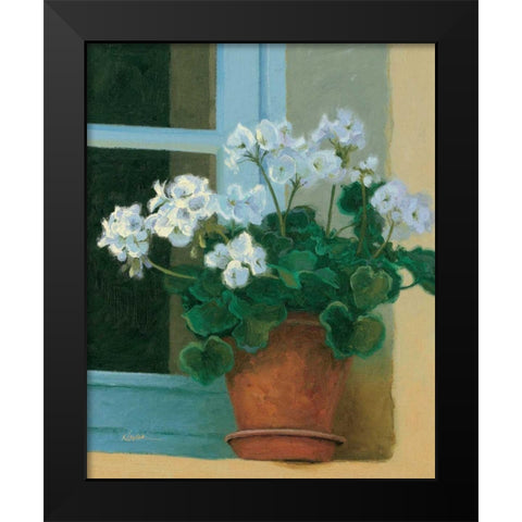 Creancey Geraniums II Black Modern Wood Framed Art Print by Novak, Shirley