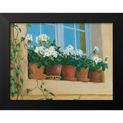 Chateau Creancey Window Black Modern Wood Framed Art Print by Novak, Shirley