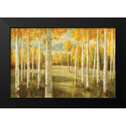 Aspens Black Modern Wood Framed Art Print by Nai, Danhui