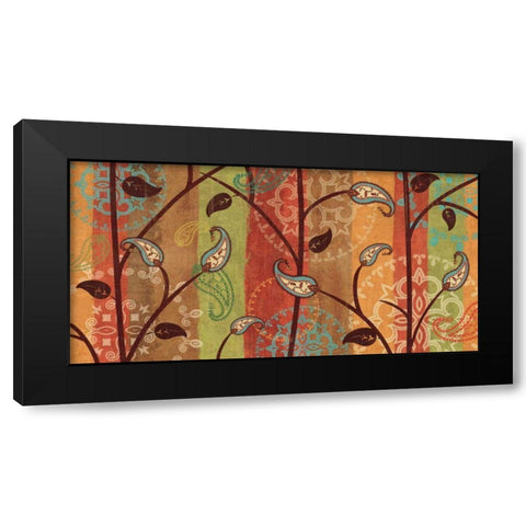 Paisley Garden Black Modern Wood Framed Art Print by Charron, Veronique