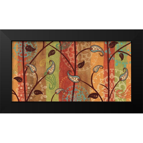 Paisley Garden Black Modern Wood Framed Art Print by Charron, Veronique