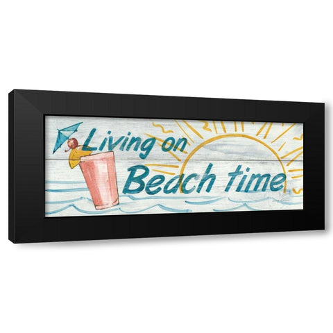 Living on Beach Time- In Color Black Modern Wood Framed Art Print with Double Matting by Tillmon, Avery