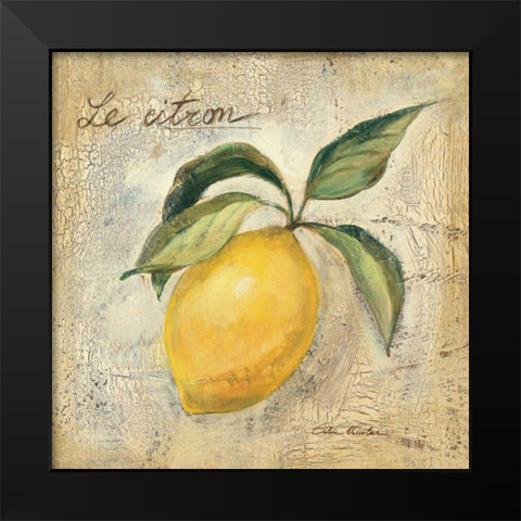 Le Citron Black Modern Wood Framed Art Print by Vassileva, Silvia