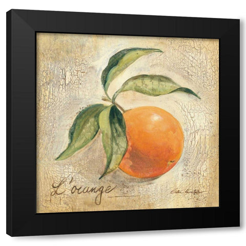 L Orange Black Modern Wood Framed Art Print by Vassileva, Silvia