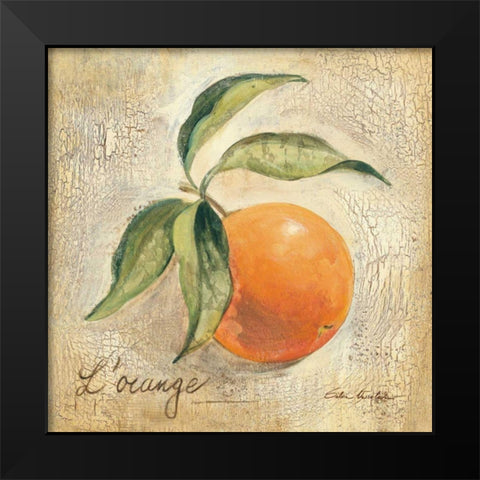 L Orange Black Modern Wood Framed Art Print by Vassileva, Silvia