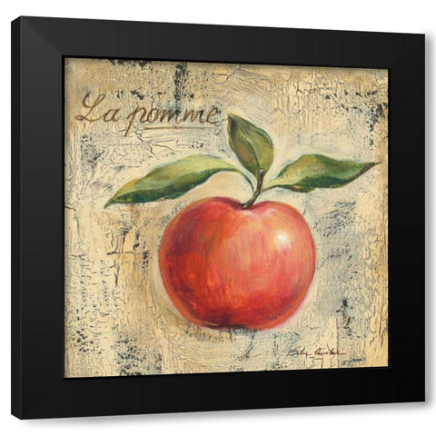 La Pomme Black Modern Wood Framed Art Print by Vassileva, Silvia