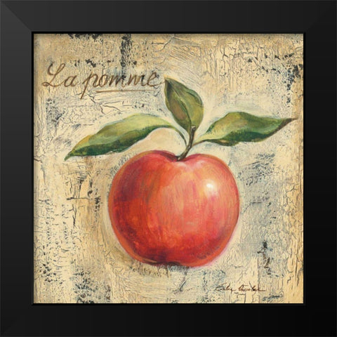La Pomme Black Modern Wood Framed Art Print by Vassileva, Silvia