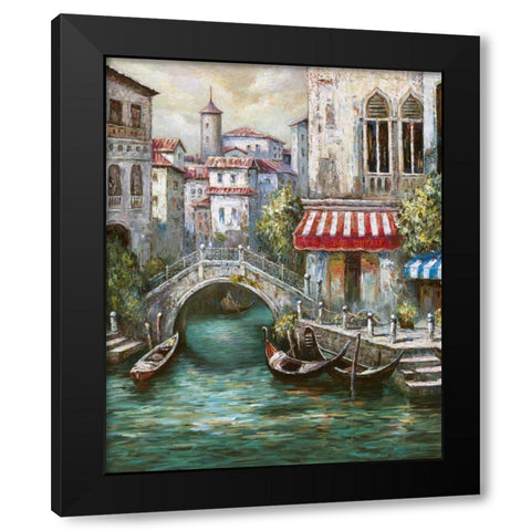 Venetian Motif I Black Modern Wood Framed Art Print with Double Matting by Mancini, Gianni