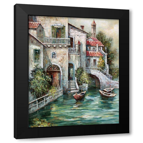 Venetian Motif II Black Modern Wood Framed Art Print with Double Matting by Mancini, Gianni