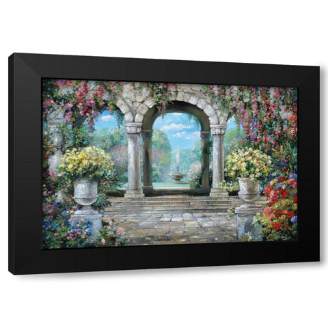 Belle Fontaine Black Modern Wood Framed Art Print with Double Matting by Duvall, Roger