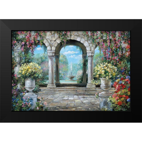 Belle Fontaine Black Modern Wood Framed Art Print by Duvall, Roger
