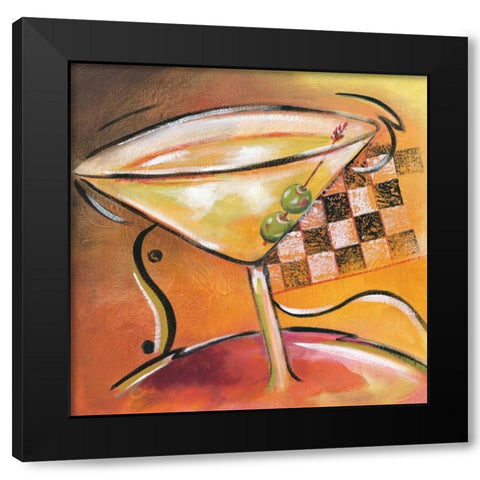 Shaken Not Stirred II Black Modern Wood Framed Art Print with Double Matting by Brey, Michael