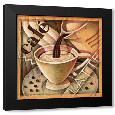 Cappuccino and Cafe A Black Modern Wood Framed Art Print with Double Matting by Edinjiklian, Teddy