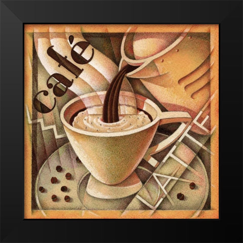 Cappuccino and Cafe A Black Modern Wood Framed Art Print by Edinjiklian, Teddy