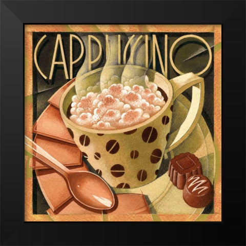 Cappuccino and Cafe B Black Modern Wood Framed Art Print by Edinjiklian, Teddy