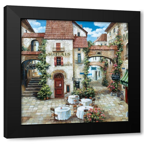 Le Marais Black Modern Wood Framed Art Print by Duvall, Roger