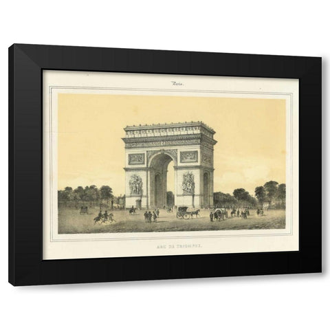 Arc de Triomphe Black Modern Wood Framed Art Print with Double Matting by Rogers, Adam